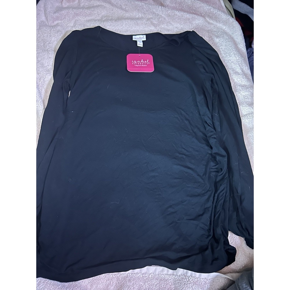 Isabel Maternity Shirt Small Black Long Sleeve‎ New